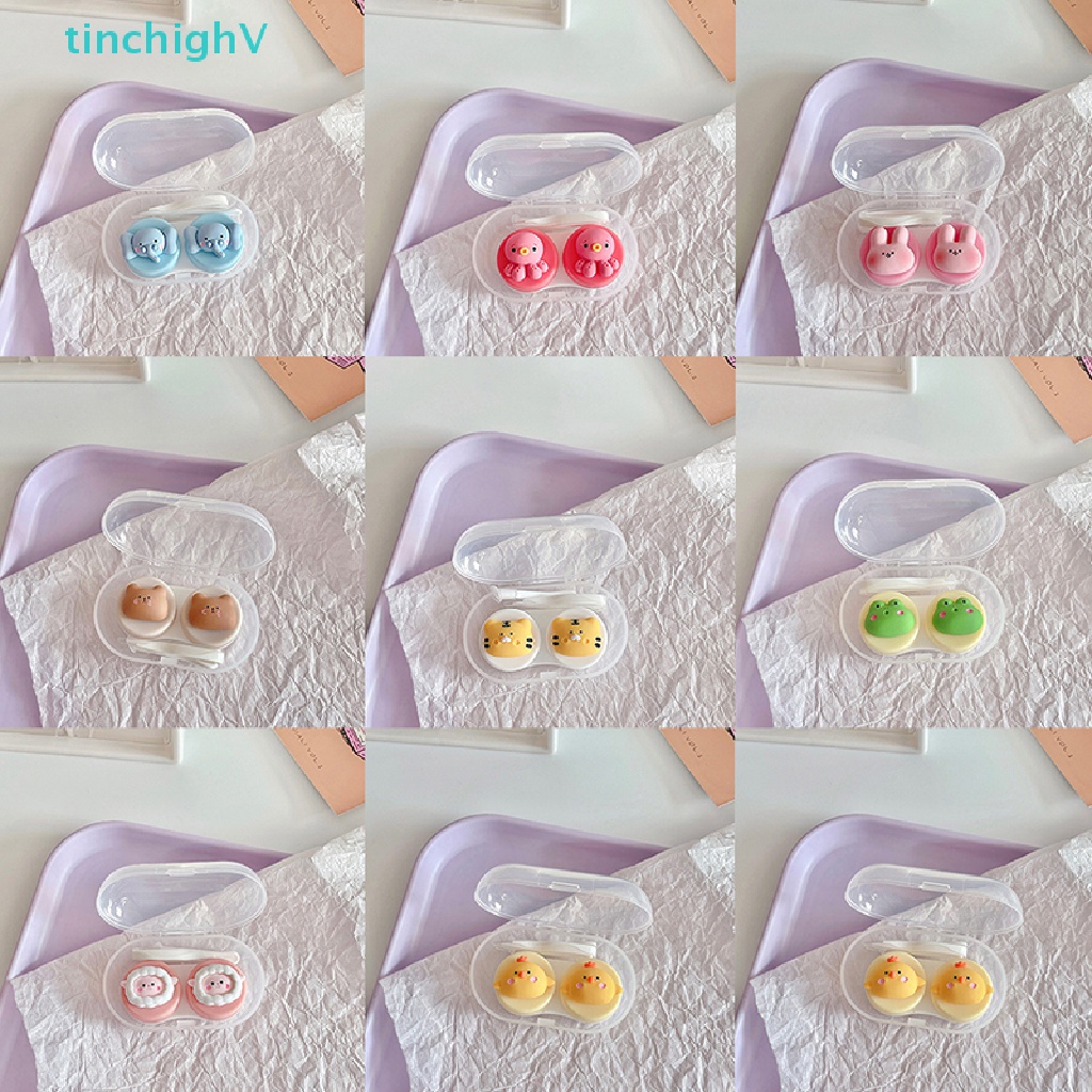 [TinchighV] 1 Hộp Đựng Kính Áp Tròng Hình Động Vật Dễ Thương Nhiều Màu Sắc Cho Nữ [Mới]