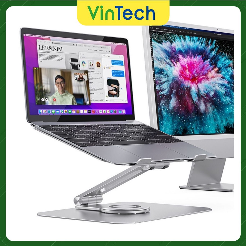 BL05 - Giá đỡ Laptop, Macbook Nhôm chính hãng chân đế xoay 360 độ chắc chắn cao cấp cho máy 11 - 16 inch.