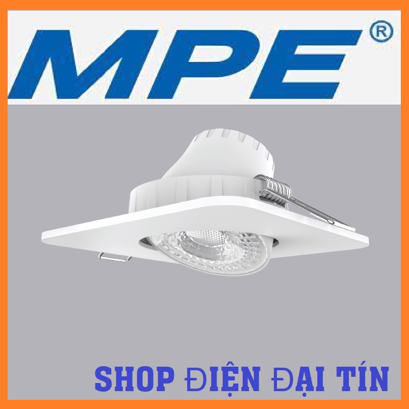 ĐÈN DOWNLIGHT ĐIỀU CHỈNH GÓC CHIẾU MẶT VUÔNG MPE 3W, 5W, 7W
