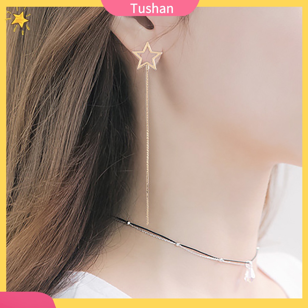 Đôi khuyên tai dài hình ngôi sao dễ thương cho nữ