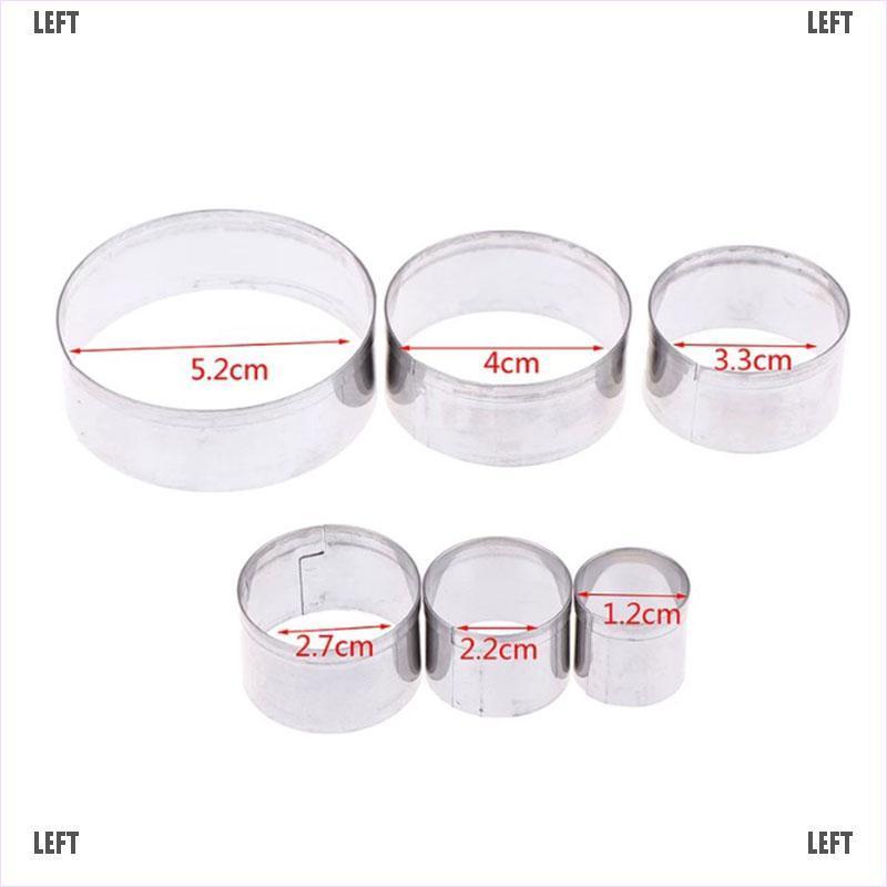 Set 6 Khuôn Làm Bánh Mousse Hình Tròn Bằng Thép Không Gỉ Tiện Dụng