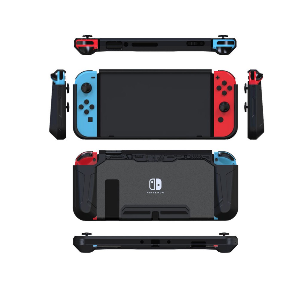 Ốp lưng chống sốc bảo vệ TPU, case gắn được vào dock cho Nintendo Switch ver 1 / ver 2 kèm kính cường lực, bọc núm