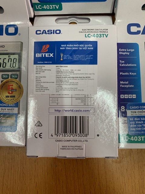 Máy Tính Bỏ Túi Casio LC-403TV Chính Hãng 7 Năm Bảo Hành