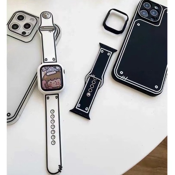 Dây Đeo Silicon Hai Chiều Họa Tiết Graffiti Cho Đồng Hồ Thông Minh Apple Watch 6 54321se 44mm/38mm/45mm