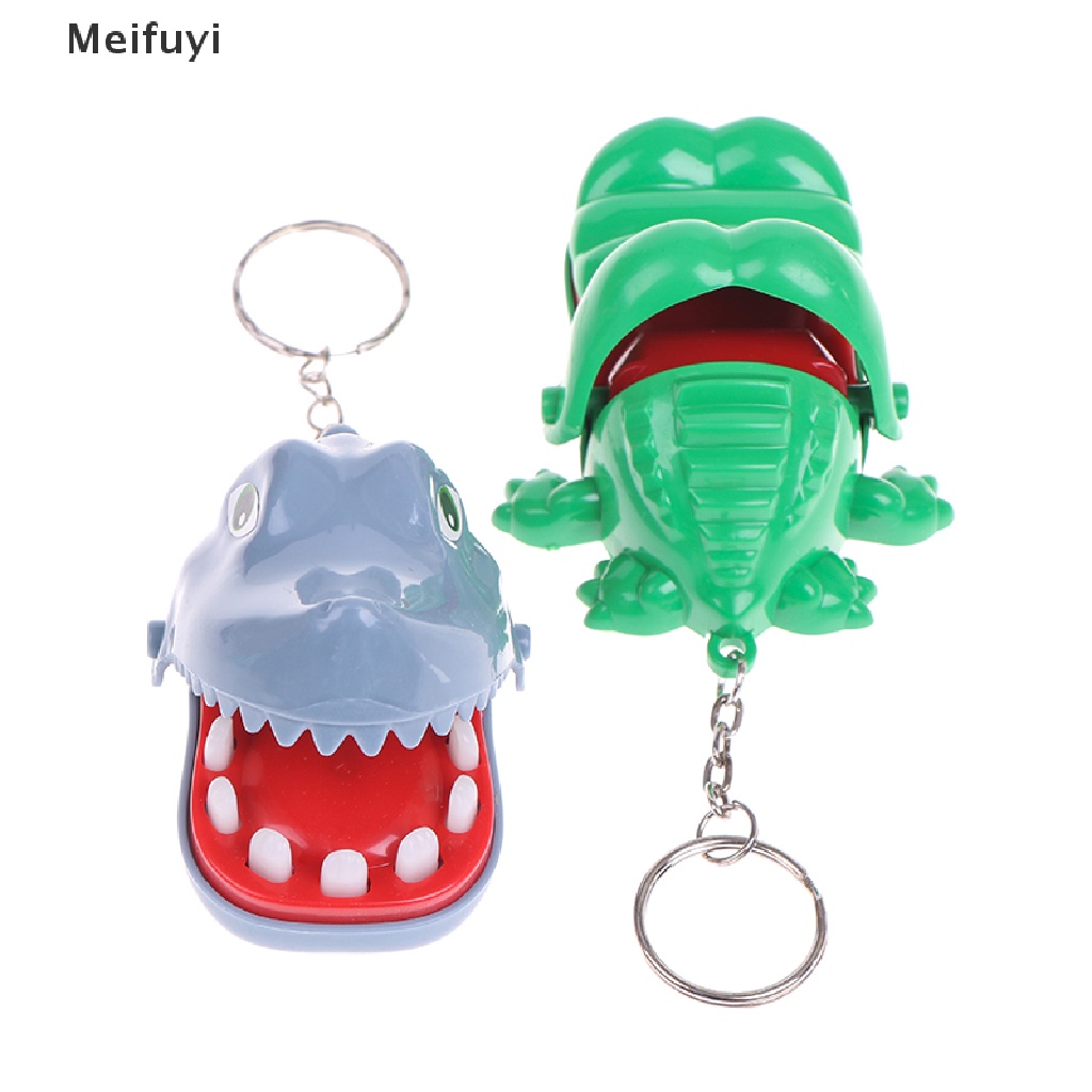 [Meifuyi] Creative Small Size Crocodile Mouth Dentist Bite Finger Game Funny Gags keychain COD