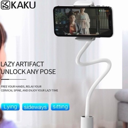 Kẹp điện thoại,giá đỡ smartphone, để bàn,hoặc đầu giường,chất liệu nhựa abs,xoay đa năng,chính hãng kaku ksc-335.