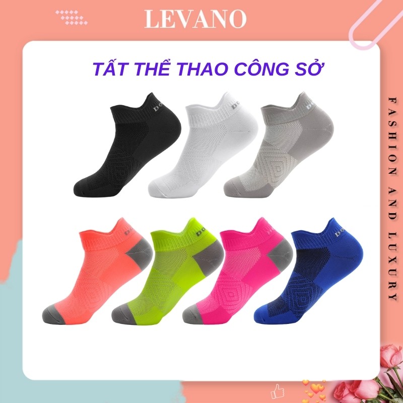 Tất nam nữ cổ ngắn thể thao công sở LEVANO chất liệu cotton co giãn 4 chiều phong cách Hàn Quốc T013