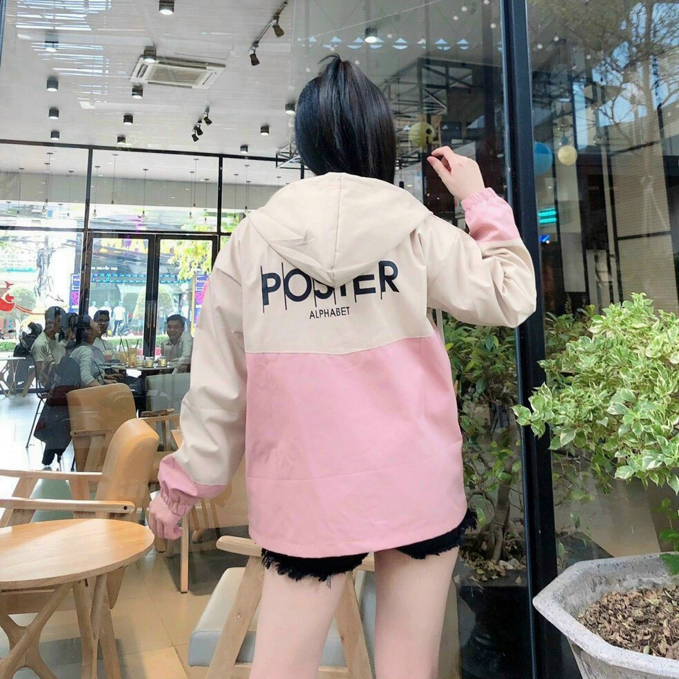 [Ảnh Thật] Áo Khoác Kaki Hộp Nữ In Chữ POSTER Free Size 70kg AK157 TD Fashion