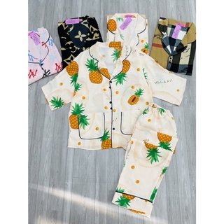 Bộ Đồ Ngủ Nữ Cánh Dơi Pyjama Lụa Mango Mềm, Mướt, Thấm Hút Mồ Hôi