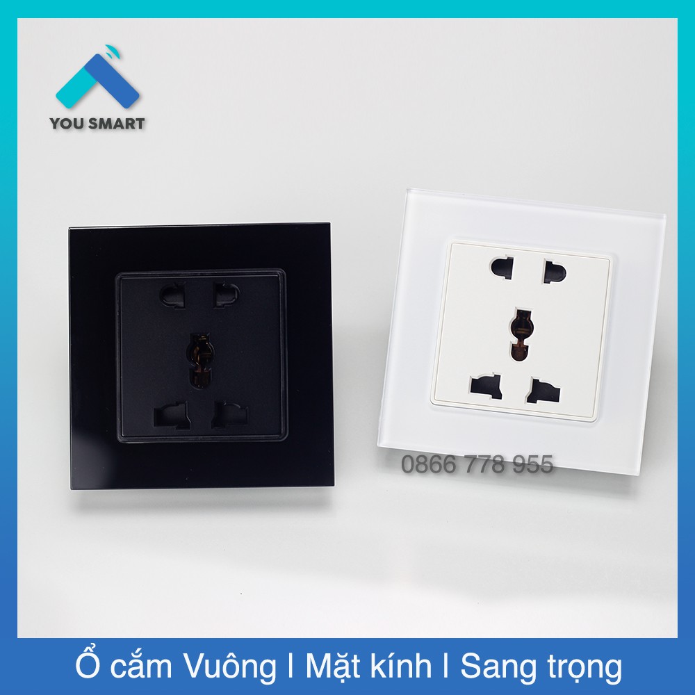 Ổ cắm Vuông mặt kính cường lực