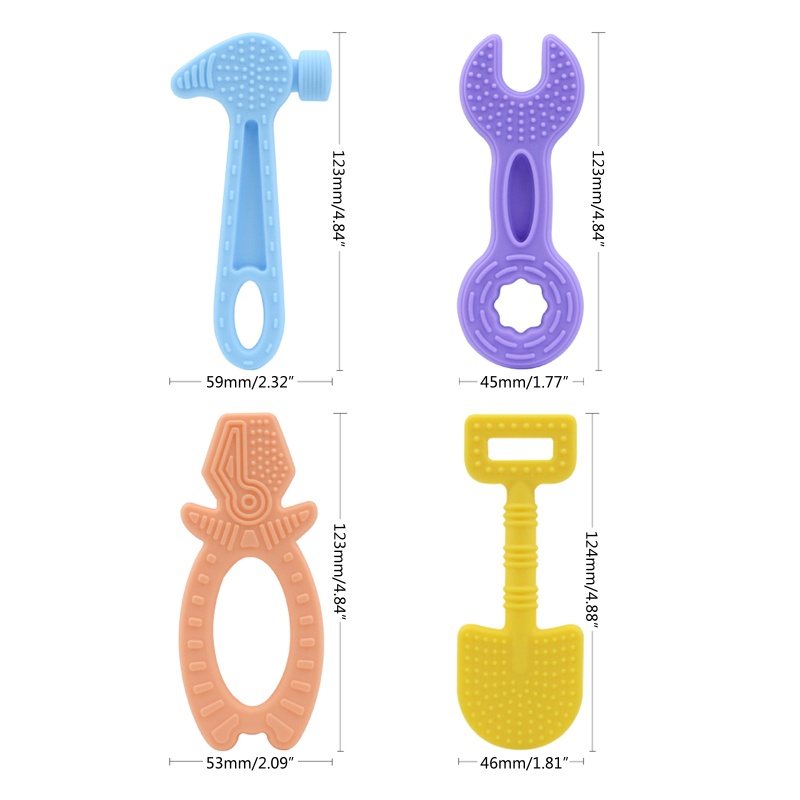 Bộ 4 Món Đồ Chơi Ngậm Mọc Răng Bằng Silicone Dành Cho Trẻ Nhỏ