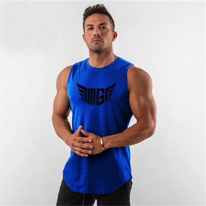 Workout Gym Mesh Tank Top Men New Fitness Summer Fashion Musculation Clothing Bodybuilding Sport Sleeveless Shirt Quick Dry Vest