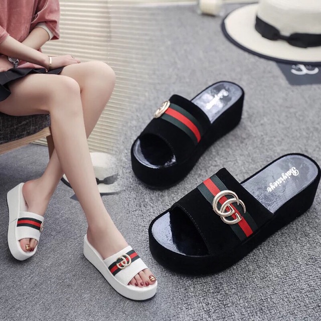 Dép xinh 2 màu trắng đen