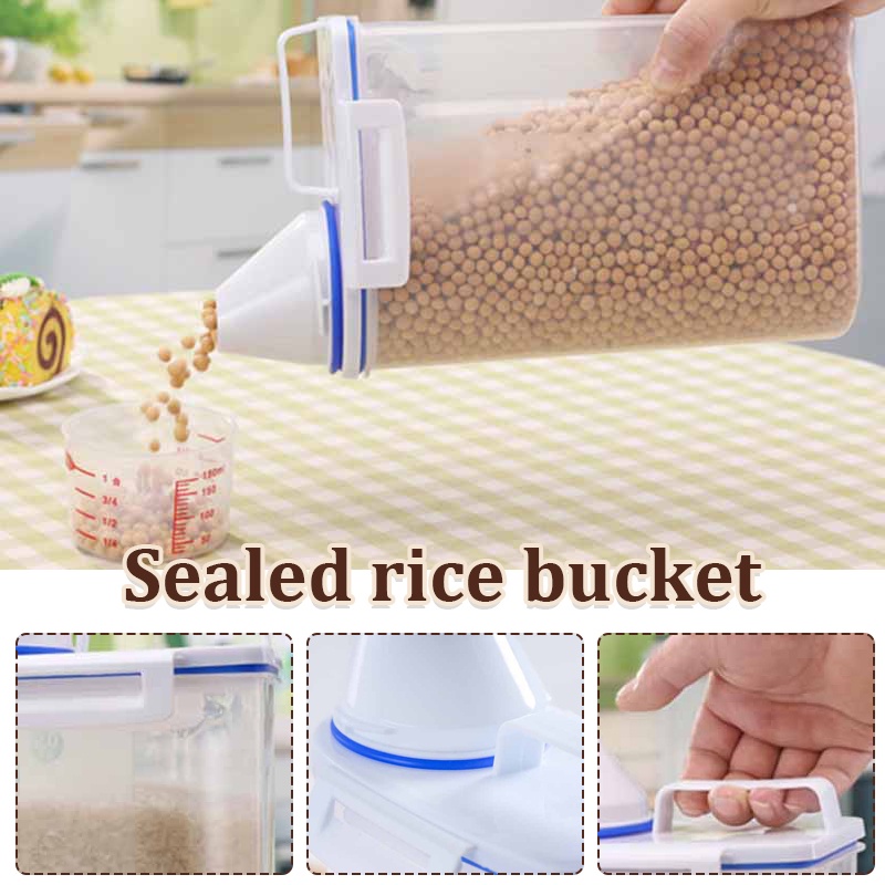 Thùng Đựng Gạo / Thức Ăn Bằng Silicone Chống Ẩm Kèm Cốc Đong Tiện Dụng
