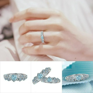 Nhẫn Bạc 925 Đính Đá Pha Lê Hình Trái Tim