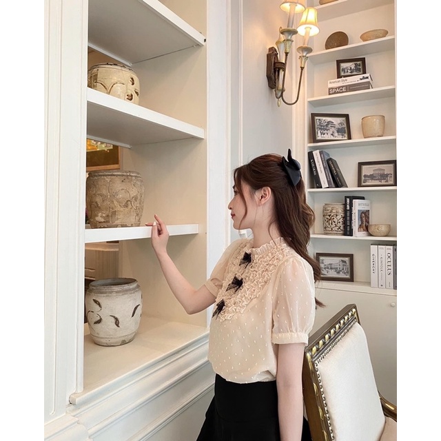 ÁO BÈO NHÚN ĐÍNH NƠ by Mullet