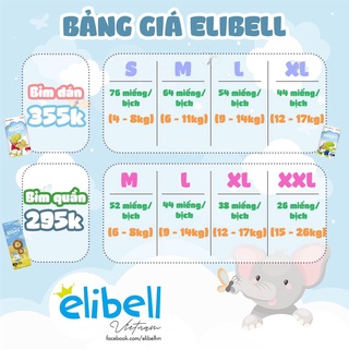💥QUÀ TẶNG HẤP DẪN💥 Bỉm dán/ quần nội địa Nga ELIBELL cao cấp S76/M64/L54/L44/XL44/XL38/XXL26