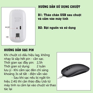 Chuột không dây sạc pin siêu mỏng 2.4ghz hxsj m101 không gây tiếng ồn sạc - ảnh sản phẩm 9