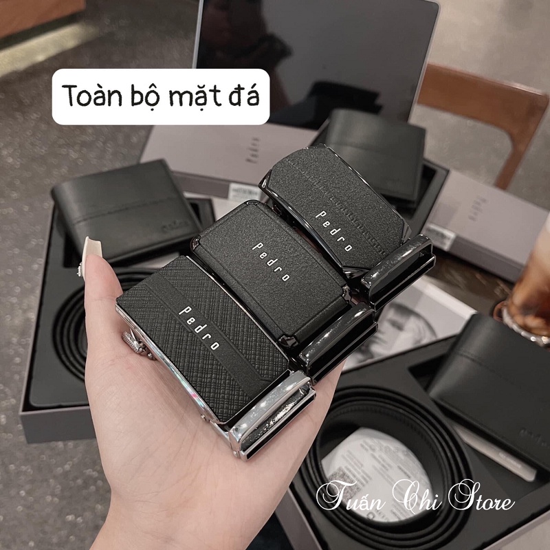 ⚜️𝐌𝐔𝐀 𝟏 Đ𝐔̛𝐎̛̣𝐂 𝟐⚜️ 𝐁𝐨̣̂ 𝐭𝐡𝐚̆́𝐭 𝐥𝐮̛𝐧𝐠 𝐯𝐢́ 𝐝𝐚 𝐧𝐚𝐦 𝐏𝐞𝐝𝐫𝐨𝐨 sang trọng và lịch lãm - Thắt lưng nam, Ví nam da tặng hộp túi