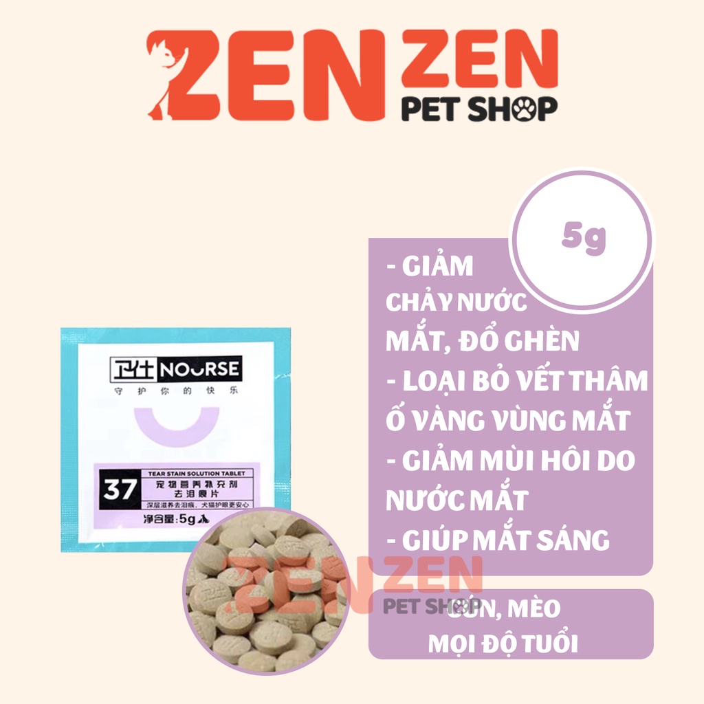 NOURSE - Gói  dùng thử 10 viên - Vitamin cho chó mèo - Viên nhai tổng hợp, dưỡng lông, tiêu búi lông, bí tiểu, hô hấp