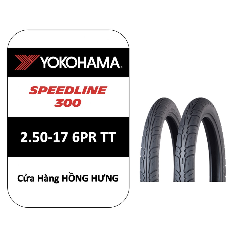 Lốp Yokohama 2.50-17 6PR TT R300 (Lốp sau xe Honda Wave Alpha)