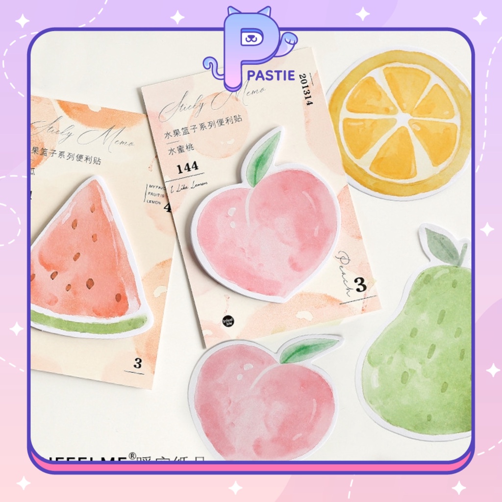 Giấy sticky note, giấy nhớ nhỏ gọn, tiện lợi hình hoa quả mùa hè dễ thương