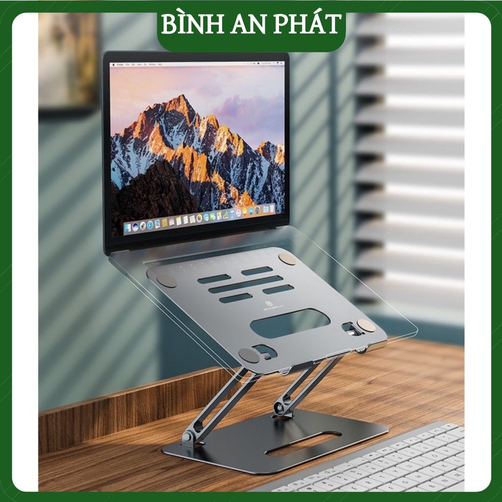 P43 - Kệ Giá Đỡ Laptop Macbook Nhôm Cao Cấp Xếp Gọn, Điểu Chỉnh Độ Cao Lên Xuống Thoải Mái. | BigBuy360 - bigbuy360.vn