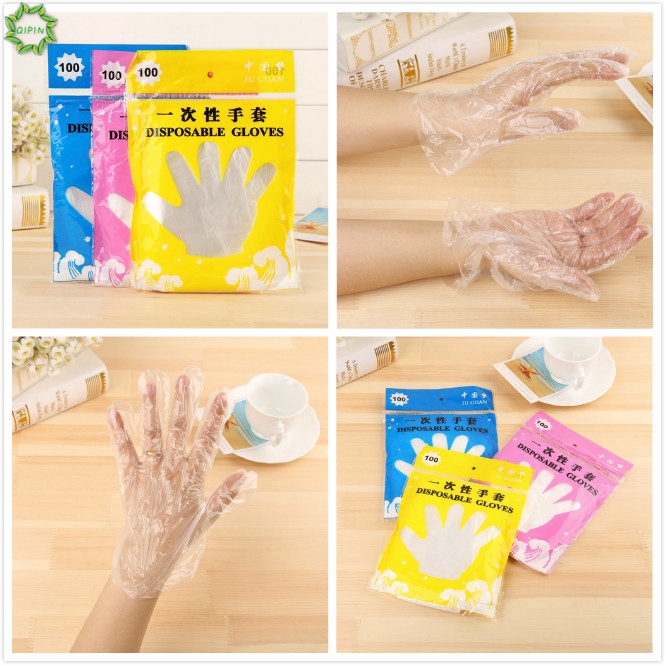 Set 100 găng tay chất liệu PE trong suốt chất lượng cao