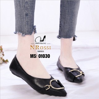 Giày búp bê nữ đính khoá sang trọng big size màu đen 40 41 42 43 44