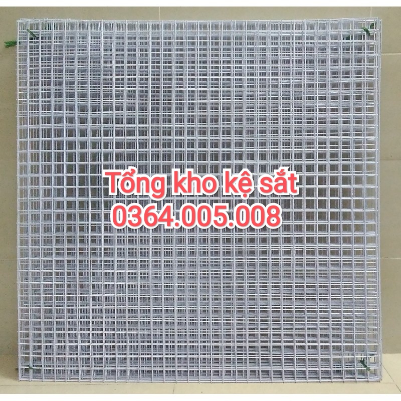 , Lưới sắt treo phụ kiện, tấm lưới ô vuông 1m x 1m - trắng, đen
