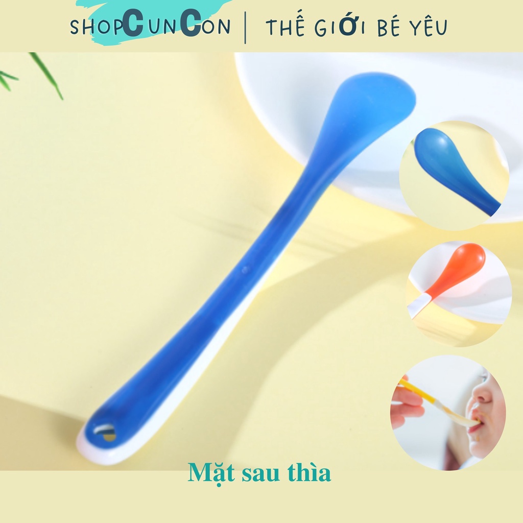 Thìa báo nóng Thìa báo nhiệt Nhật Kichilachi cho bé từ 3 tháng cảm ứng nhiệt độ, thìa ăn dặm báo nóng