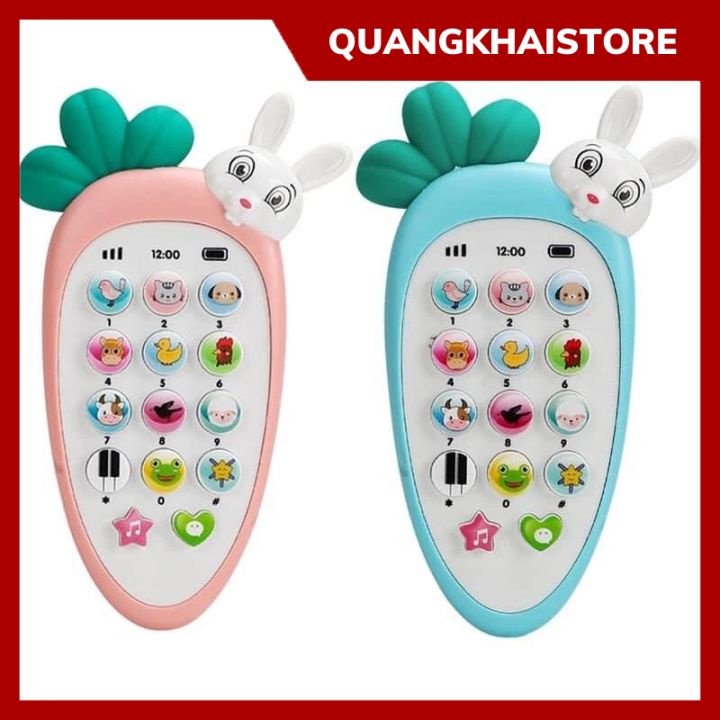 Điện thoại thỏ cà rốt cho bé, có nhạc và đèn
