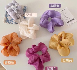 💧Chun cột tóc Scrunchies vải lụa mềm
