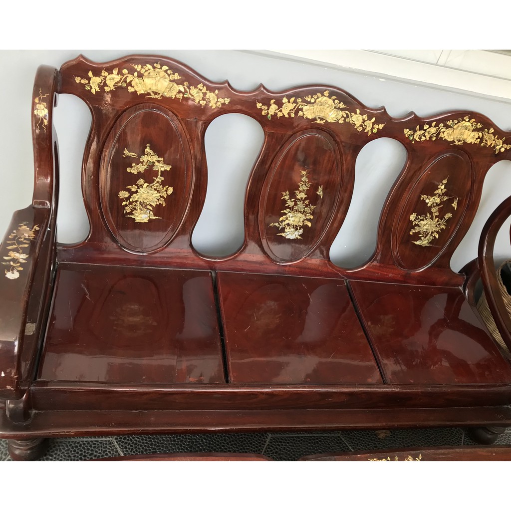 bộ bàn ghế sofa gỗ cổ thanh lý