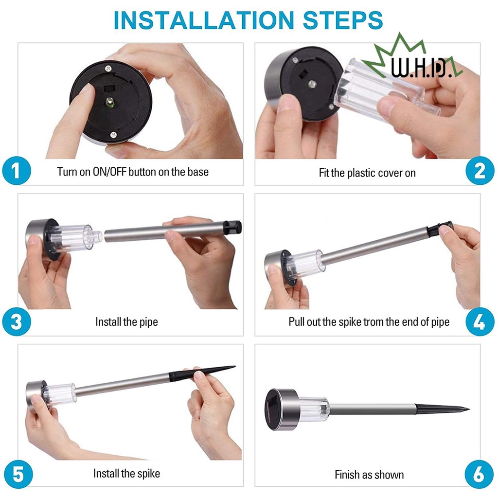 1 Đèn LED Năng Lượng Mặt Trời Bằng Thép Không Gỉ Nhiều Màu Chống Nước Cho Lối Đi Sân Vườn