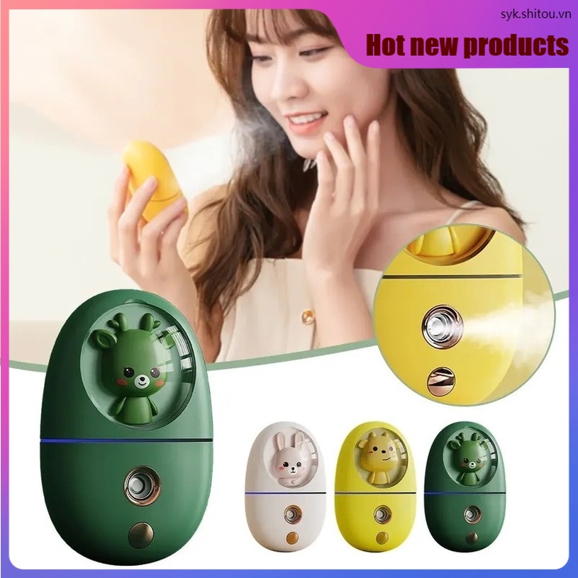 Thiết bị phun sương nhỏ gọn cầm tay xông hơi mặt tạo hạt nano cấp ẩm kiểu động vật đáng yêu