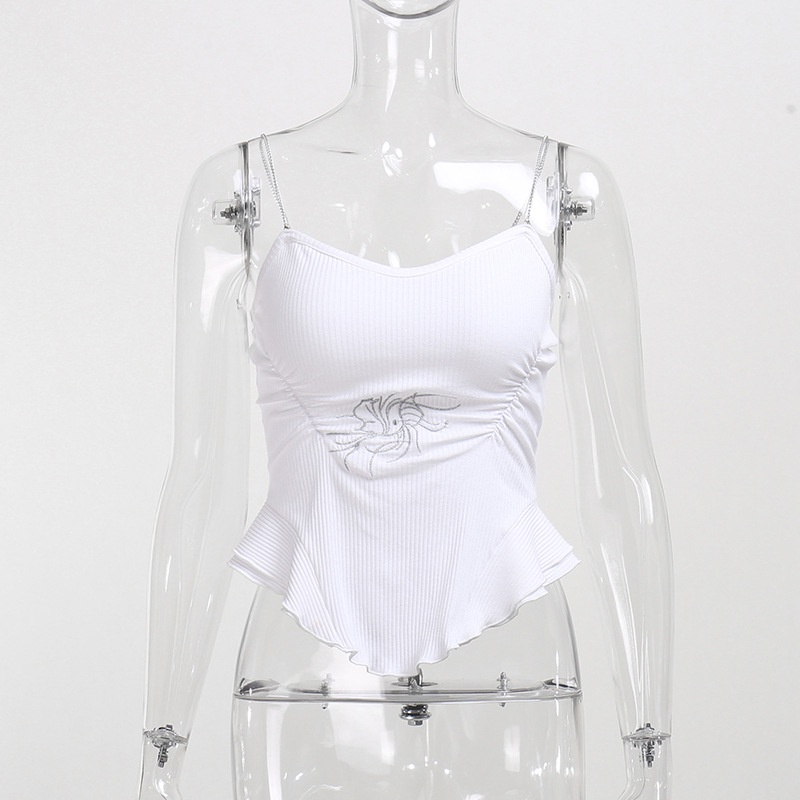 Áo Hai Dây Hở Lưng Thêu Họa Tiết Thiết Kế Mới Thời Trang Mùa Hè