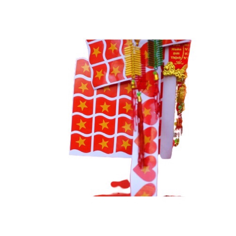 Miếng dán má cổ vũ ,sticker dán má hình cờ đỏ sao vàng Việt Nam