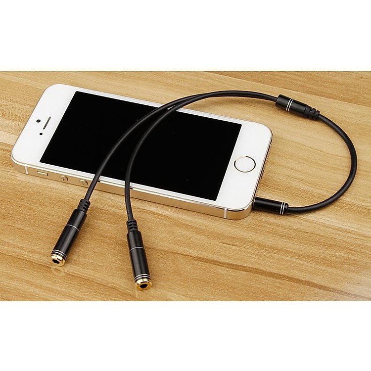 Dây chia từ 3.5 ra 1 tai nghe và 1 mic 4 khấc loại tốt mạ vàng chất lượng cao chuyên dụng cho live Stream