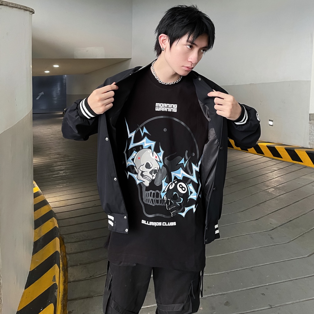 Áo thun Morning Warning Billiard Club - CLB Bida - Áo Thun Unisex Form Rộng Tay Lỡ Oversize Cotton 100% Local Brand