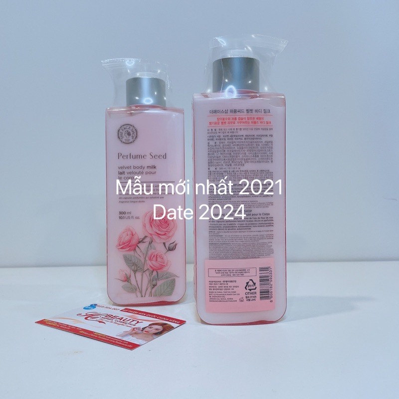 Sữa dưỡng thể dưỡng ẩm tốt trắng da thơm lâu hương nước hoa hồng The Face Shop Perfume Seed Velvet Body Milk 300ml | BigBuy360 - bigbuy360.vn