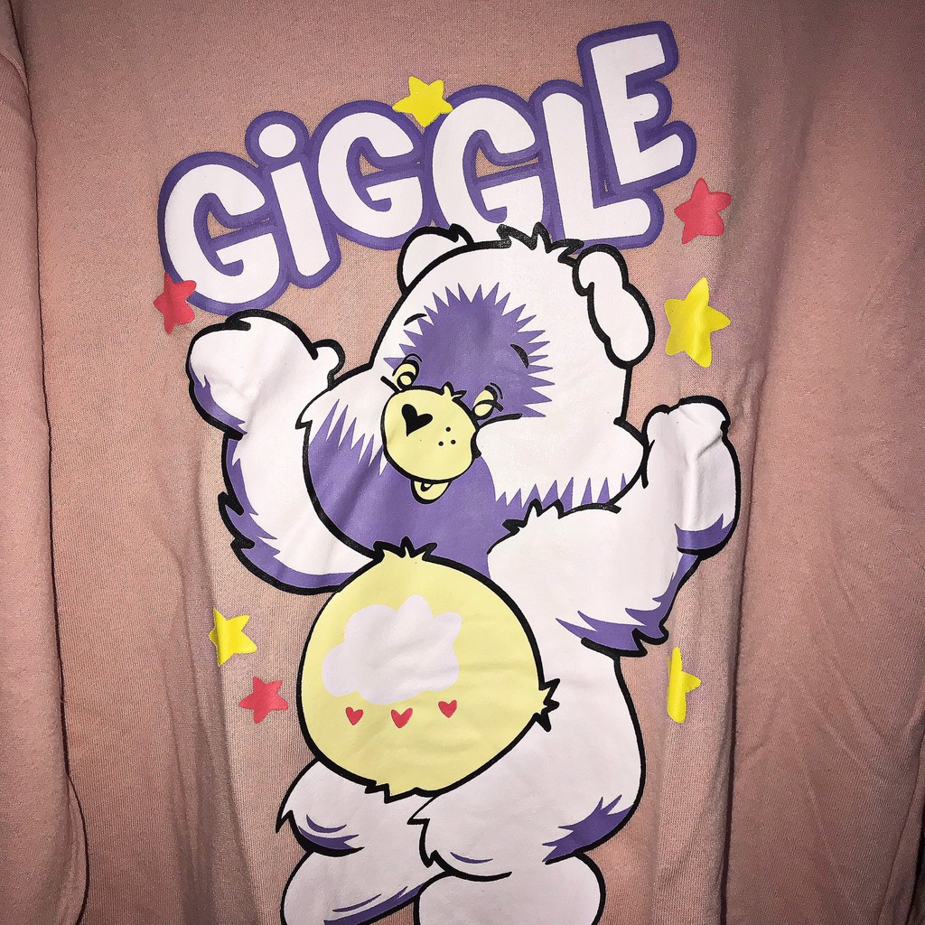 [SALE 70%] Áo Tay Dài Màu Hồng In Hình Gấu Giggle | BigBuy360 - bigbuy360.vn