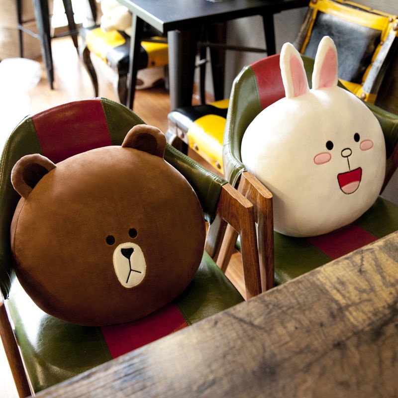 Gối tựa lưng kiểu hoạt hình dễ thương sử dụng tiện lợi cho ghế sofa/văn phòng/xe hơi