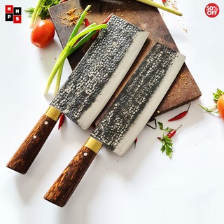 Bộ 2 Dao Chặt và Dao Thái Cao Cấp - Cán Cẩm Khâu Đồng Chắc Chắn - Nghệ Nhân Phúc Sen [DAO PHÚC SEN CAO CẤP]