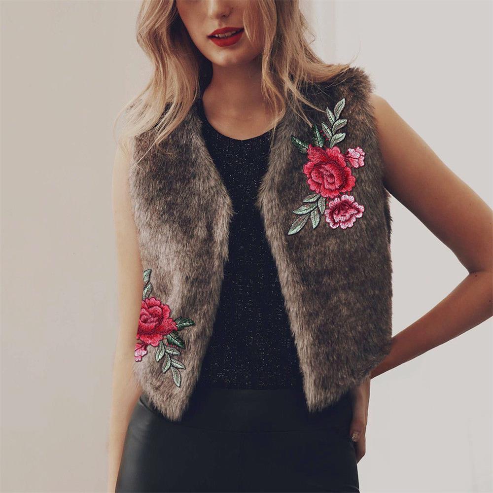 WATTLE Áo Khoác Sát Nách Giả Lông Thú Ấm Áp Thời Trang