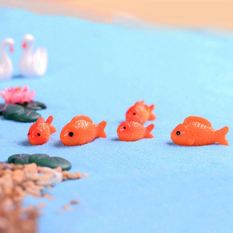 Set 10 mô hình cá / sen trang trí sân vườn