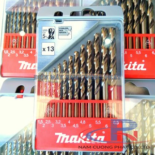 Bộ mũi khoan inox hss-co 13 cái makita d-57180
