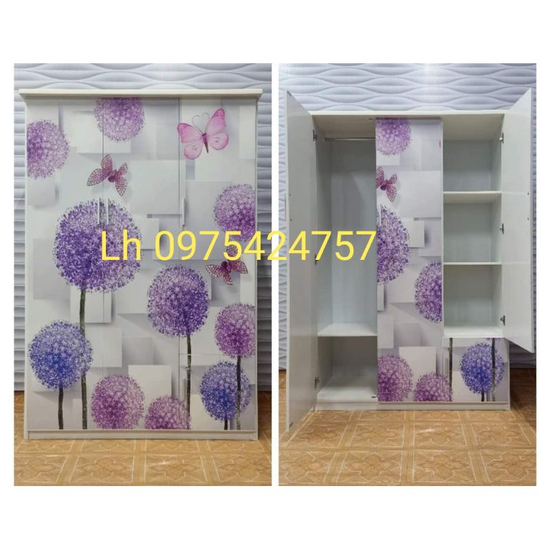 Tủ nhựa đài loan in 3d 3canh ngang 1m25 cao 1m80