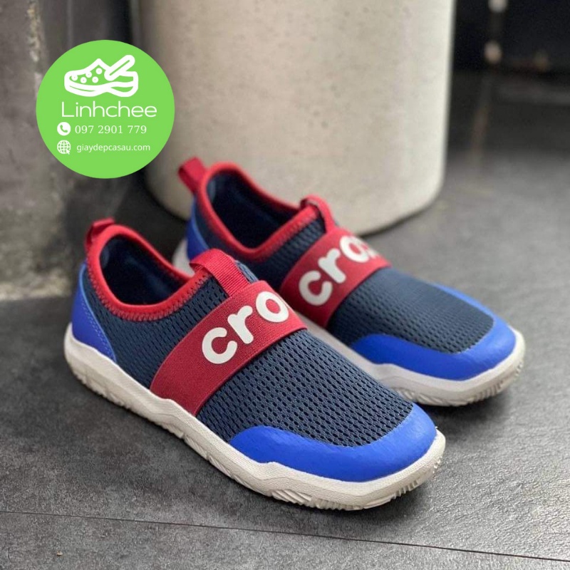 Giày crocs trẻ em Swifwater Easy on Kid màu ghi vàng , hàng full box mẫu mới nhất