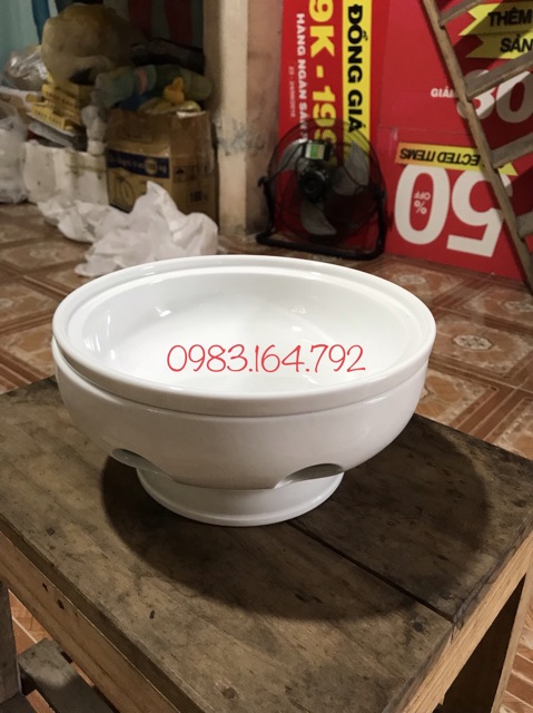 Bộ Bát hâm nóng đồ ăn sz 21cm hàng Bát Tràng